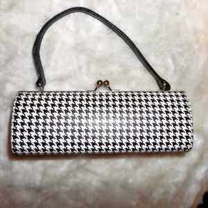 Houndstooth Plaid  Hard Shell Clutch 139